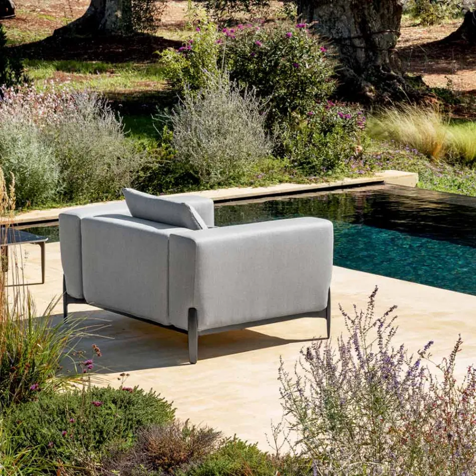 Poltrona Relax da Giardino Alluminio e Tessuto, Design in 3 Finiture - Filomena Viadurini