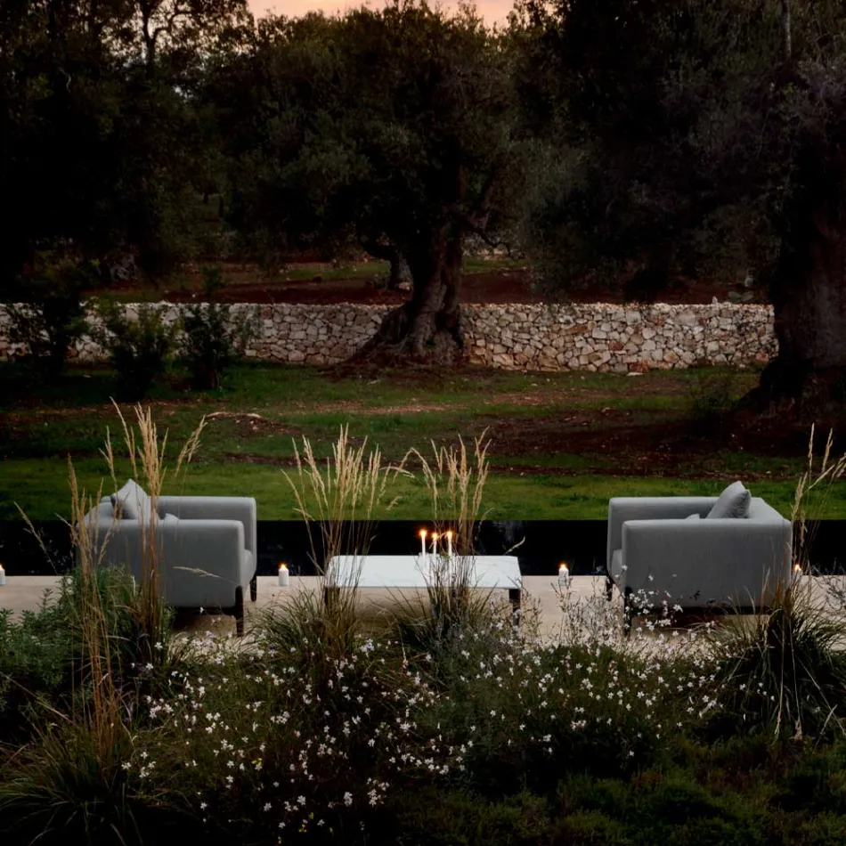 Poltrona Relax da Giardino Alluminio e Tessuto, Design in 3 Finiture - Filomena Viadurini