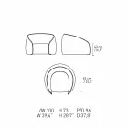 Poltrona Relax Design Moderno Made in Italy in Tessuto Colorato - Baloo Viadurini