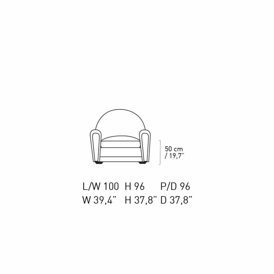 Poltrona Salotto Rivestita in Pelle con Piedini in Legno Made in Italy - Pegolo Viadurini