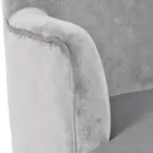 Poltrona Soggiorno in Legno e Effetto Velluto Design Scandinavo - Cinzio Viadurini