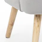 Poltrona Soggiorno in Legno e Effetto Velluto Design Scandinavo - Cinzio Viadurini