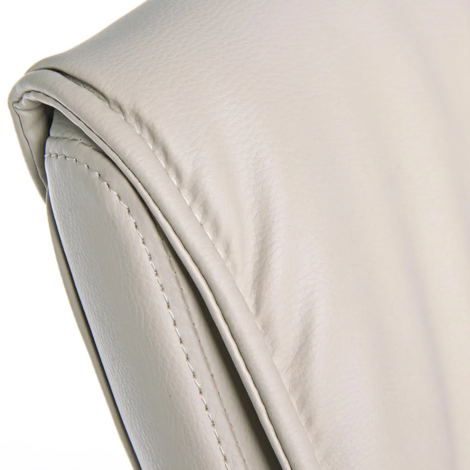 Poltrona Ufficio a Slitta Acciaio e Ecopelle con Braccioli 2 Pz - Monaldo Viadurini