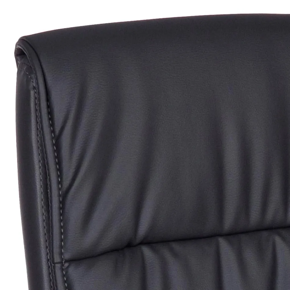 Poltrona Ufficio a Slitta Acciaio e Ecopelle con Braccioli 2 Pz - Monaldo Viadurini