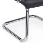 Poltrona Ufficio a Slitta Acciaio e Ecopelle con Braccioli 2 Pz - Monaldo Viadurini