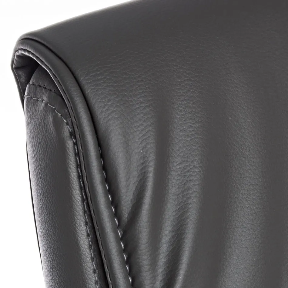 Poltrona Ufficio a Slitta Acciaio e Ecopelle con Braccioli 2 Pz - Monaldo Viadurini