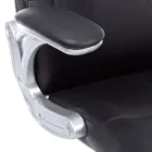 Poltrona Ufficio Ergonomica Acciaio e Similpelle Nera o Marrone - Matilda Viadurini