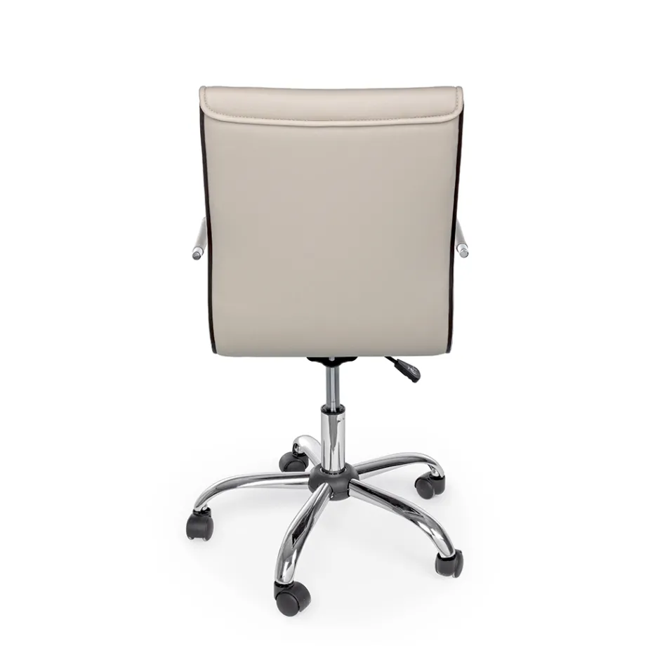 Poltrona Ufficio Ergonomica con Braccioli Acciaio e Similpelle - Mantica Viadurini