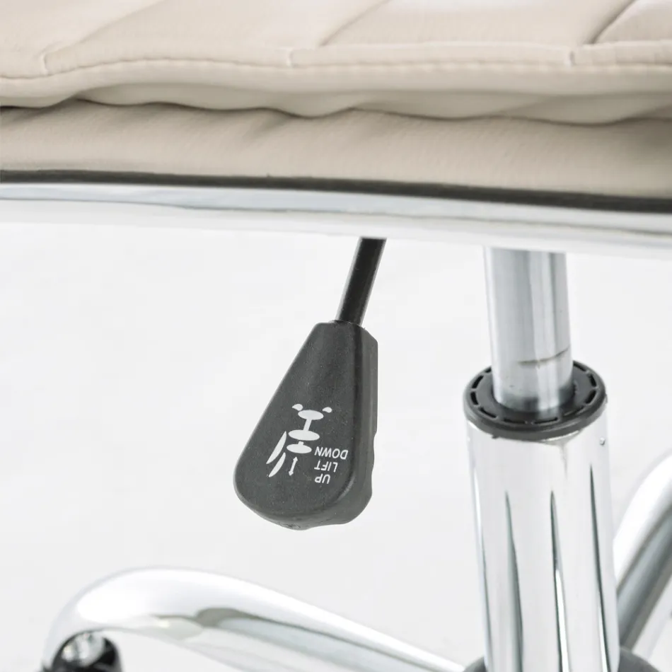 Poltrona Ufficio Ergonomica con Braccioli Acciaio e Similpelle - Mantica Viadurini