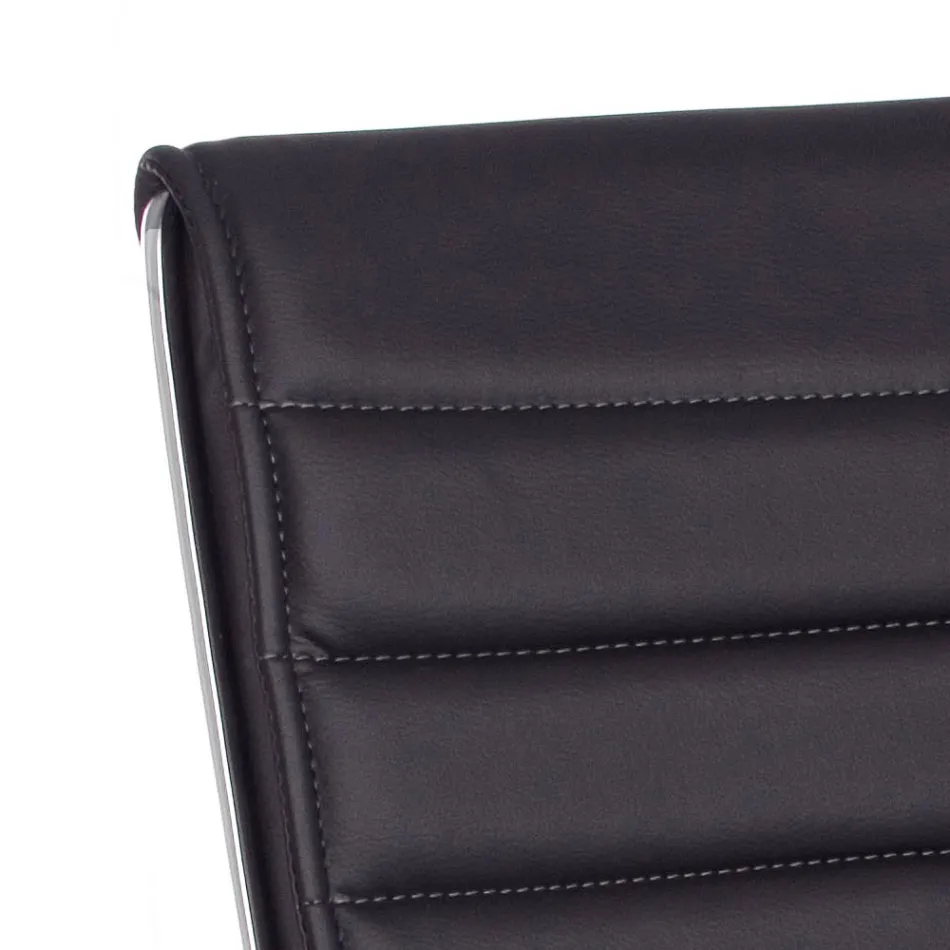 Poltrona Ufficio Ergonomica con Braccioli Acciaio e Similpelle - Mantica Viadurini