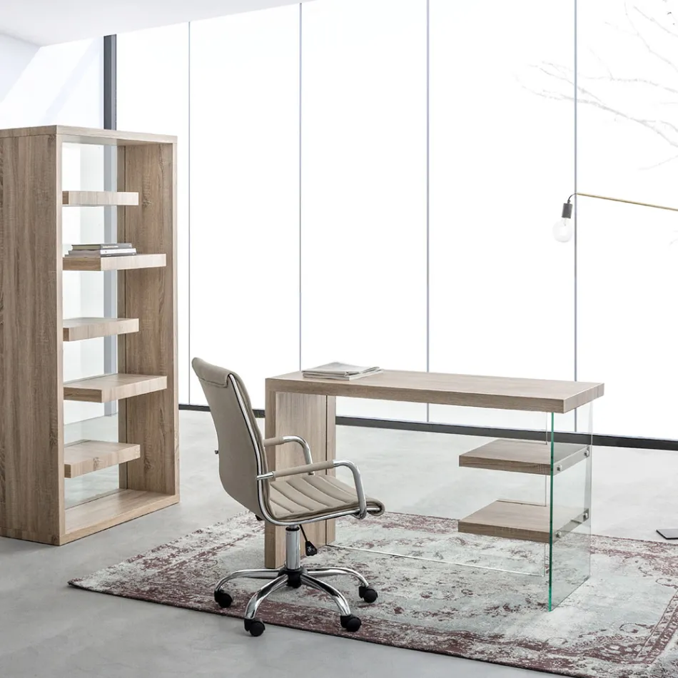 Poltrona Ufficio Ergonomica con Braccioli Acciaio e Similpelle - Mantica Viadurini