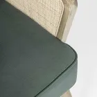 Poltrona Vintage in Legno con Braccioli Rattan e Poliestere - Ludovica Viadurini