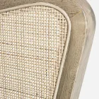 Poltrona Vintage in Legno con Braccioli Rattan e Poliestere - Ludovica Viadurini