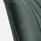 Poltrona Vintage in Legno con Braccioli Rattan e Poliestere - Ludovica Viadurini