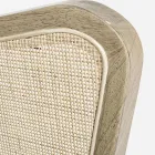 Poltrona Vintage in Legno con Braccioli Rattan e Poliestere - Ludovica Viadurini