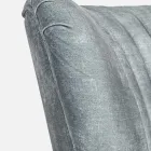 Poltrona Vintage in Legno con Braccioli Rattan e Poliestere - Ludovica Viadurini