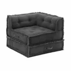 Poltroncina Chaise Longue Angolare in Cotone Grigio, Verde o Blu – Fibra Viadurini