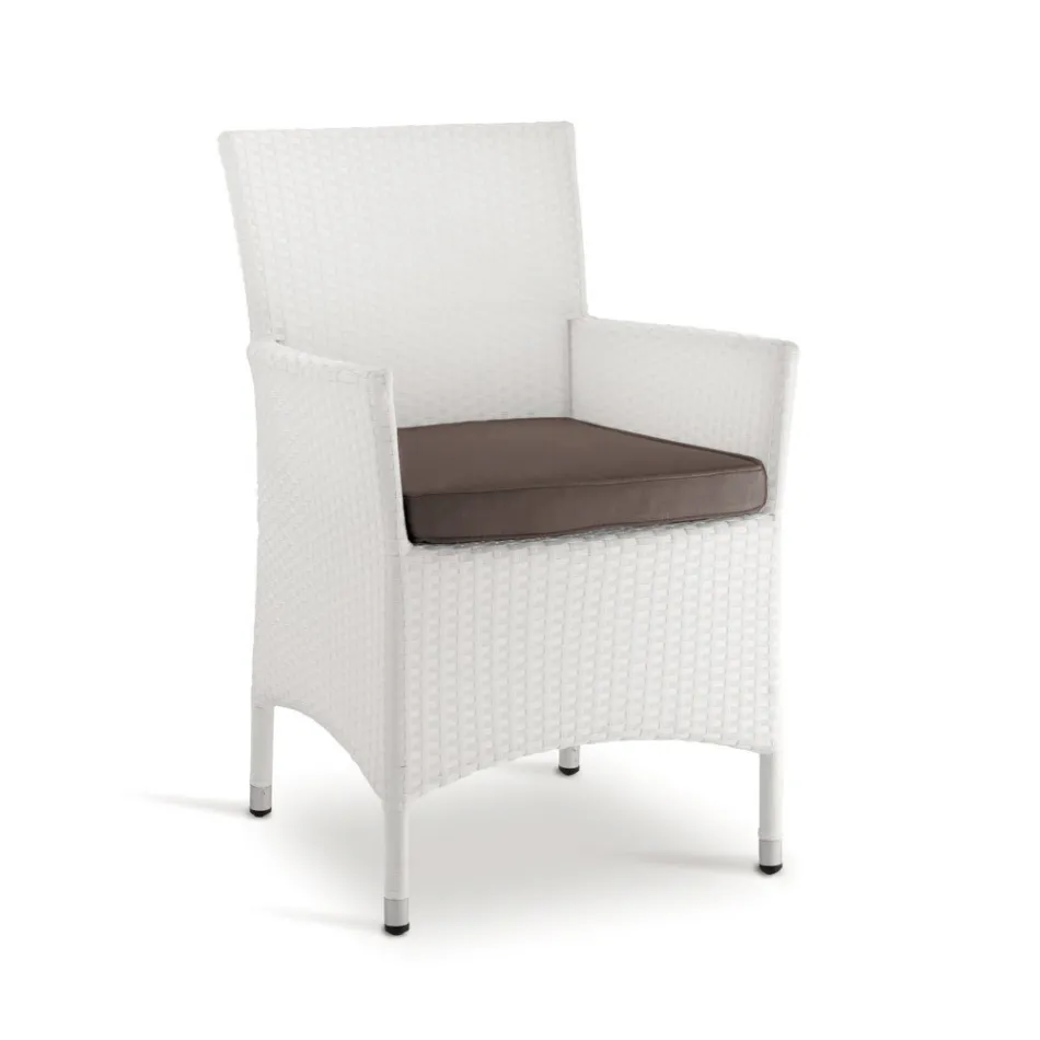 Poltroncina da Esterno Impilabile in Alluminio Rivestita Wicker - Bruma Viadurini