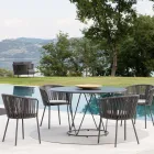 Poltroncina da Giardino in Acciaio e Corda Prodotta in Italia 2 Pezzi – Bronn Viadurini