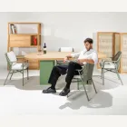 Poltroncina da Giardino in Alluminio e Intreccio in Corda - Asteria Viadurini