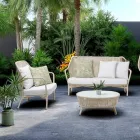 Poltroncina da Giardino in Alluminio e Intreccio in Corda - Asteria Viadurini