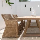 Poltroncina da Giardino in Intreccio di Fibra Sintetica Made in Italy - Tillie Viadurini