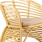 Poltroncina da Giardino in Rattan Naturale, Cuscino Incluso, – Torvi Viadurini