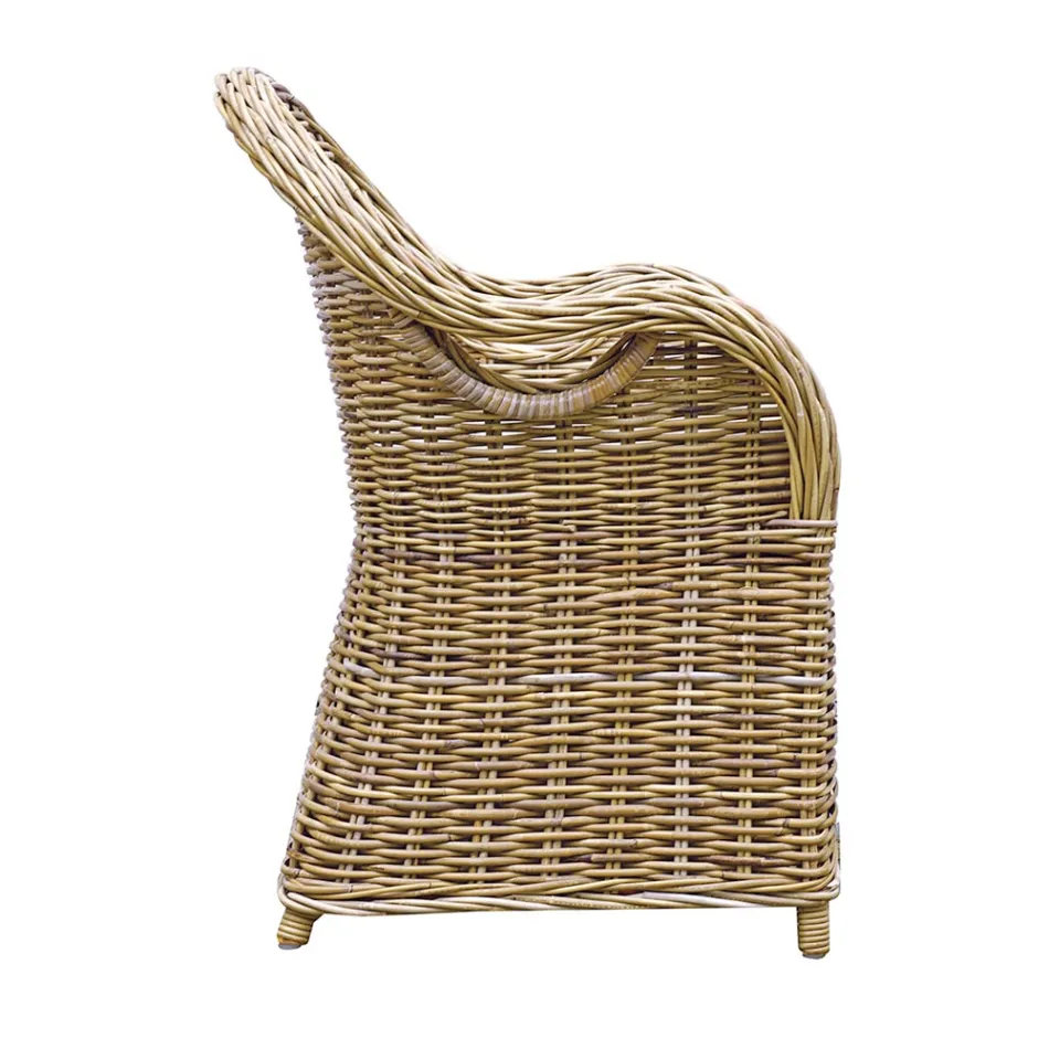 Poltroncina da Giardino Realizzata in Legno e Fibra in Grey Kubu - Lido Viadurini