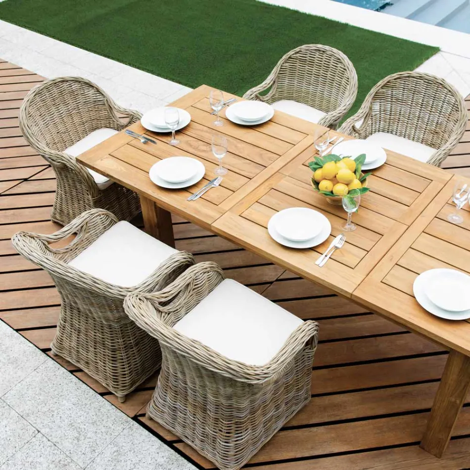 Poltroncina da Giardino Realizzata in Legno e Fibra in Grey Kubu - Lido Viadurini