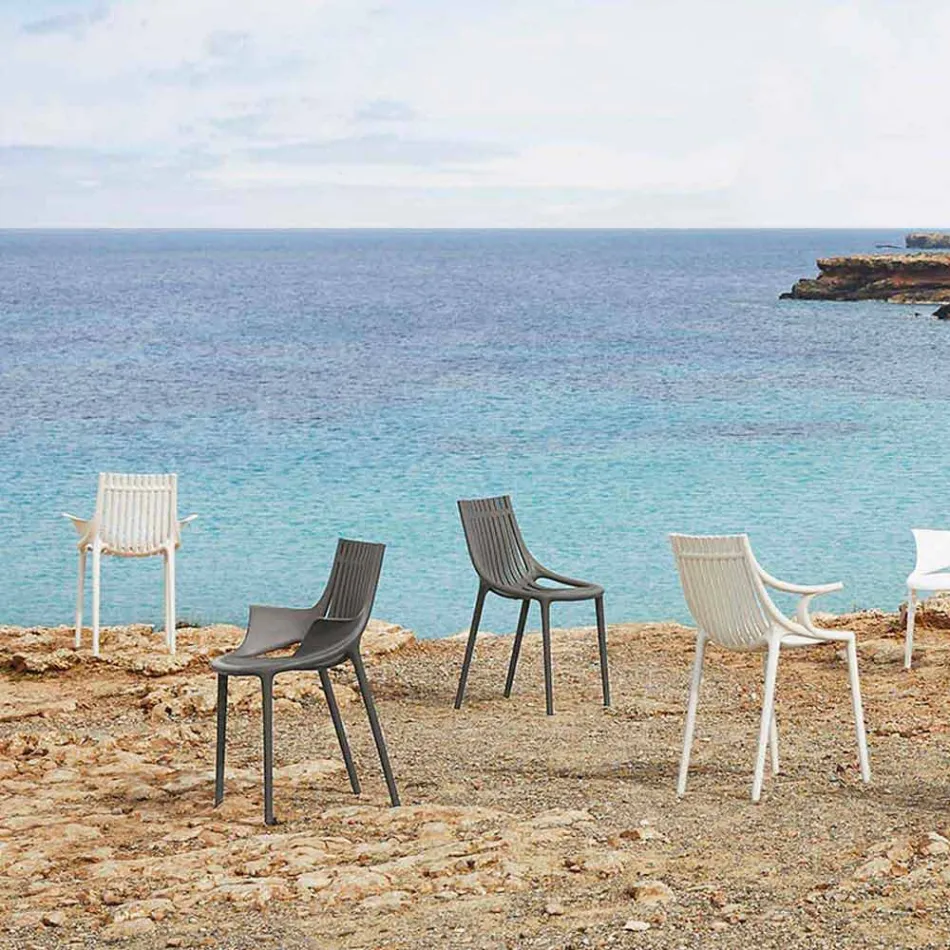 Poltroncina da Pranzo per Esterno Plastica Impilabile 4 Pezzi - Ibiza by Vondom Viadurini