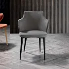 Poltroncina da Soggiorno Elegante Tessuto Colorato e Metallo Nero - Duchessa Viadurini