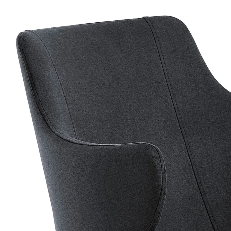 Poltroncina da Soggiorno Elegante Tessuto Colorato e Metallo Nero - Duchessa Viadurini