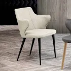 Poltroncina da Soggiorno Elegante Tessuto Colorato e Metallo Nero - Duchessa Viadurini