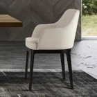 Poltroncina da Soggiorno in Diversi Tessuti e Legno Massello Made in Italy - Evy Viadurini