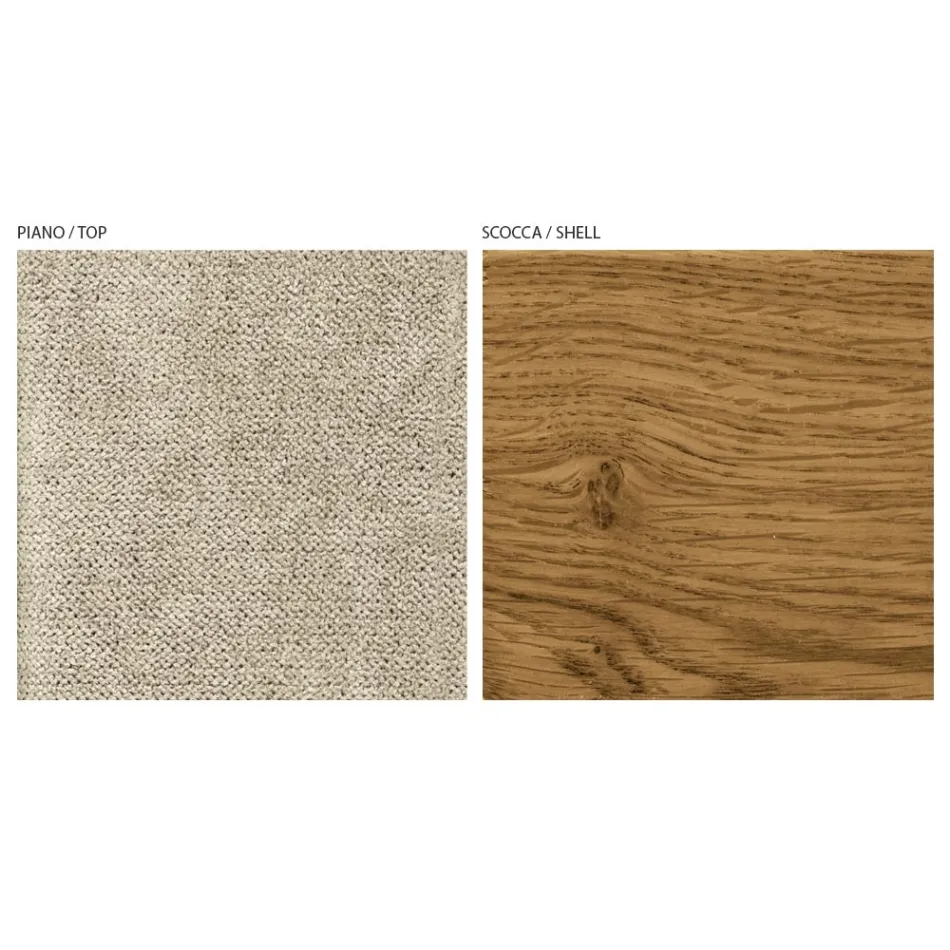 Poltroncina da Soggiorno in Tessuto e Legno Massello Made in Italy - Jordi Viadurini