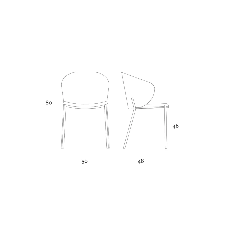 Poltroncina in Metallo e Seduta in Cachemire Neve Made in Italy - Edera Viadurini