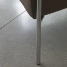 Poltroncina in Metallo e Seduta in Ecopelle Made in Italy - Menta Viadurini