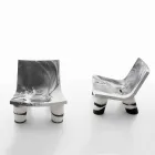 Poltroncina lounge bianco e nero Slide Low Lita Anniversary made Italy Viadurini