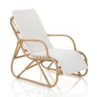 Poltroncina per Ambienti Esterni e Interni in Rattan e Cuscino in Cotone - Jouer Viadurini