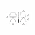 Poltroncina per Ufficio Girevole con Ruote e Braccioli Made in Italy - Felix Viadurini