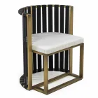 Poltroncina Pranzo da Esterno in Alluminio e Corde Design di Lusso - Julie Viadurini