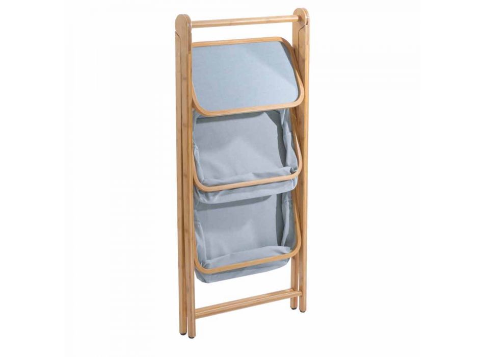 Porta accessori da bagno di design in tessuto e bamboo Vercelli Viadurini
