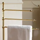 Porta Asciugamani da Bagno Vintage da Terra a 3 Bracci Design in Ottone – Brest Viadurini