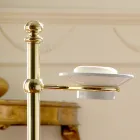 Porta Asciugamani da Terra con Portasapone in Ottone e Ceramica Vintage – Rouen Viadurini