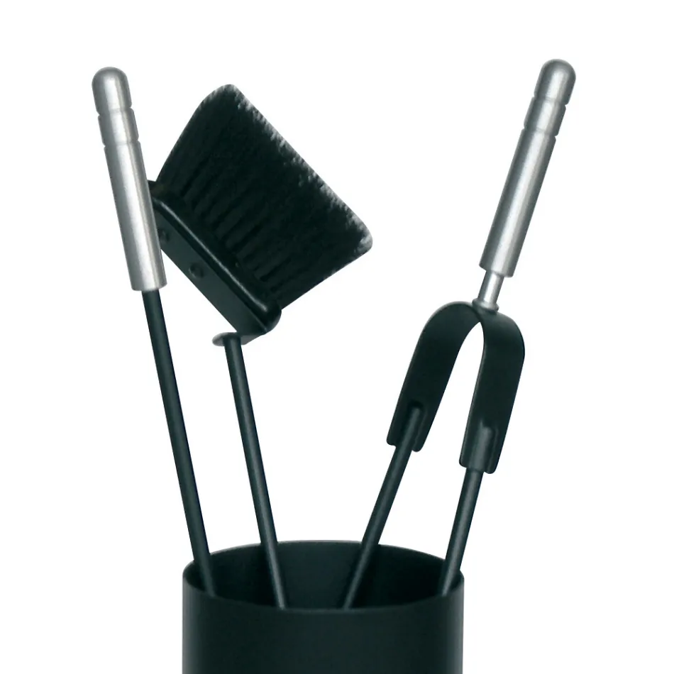 Porta Attrezzi con 3 Strumenti per la Cura del Camino Made in Italy - Cuscus Viadurini