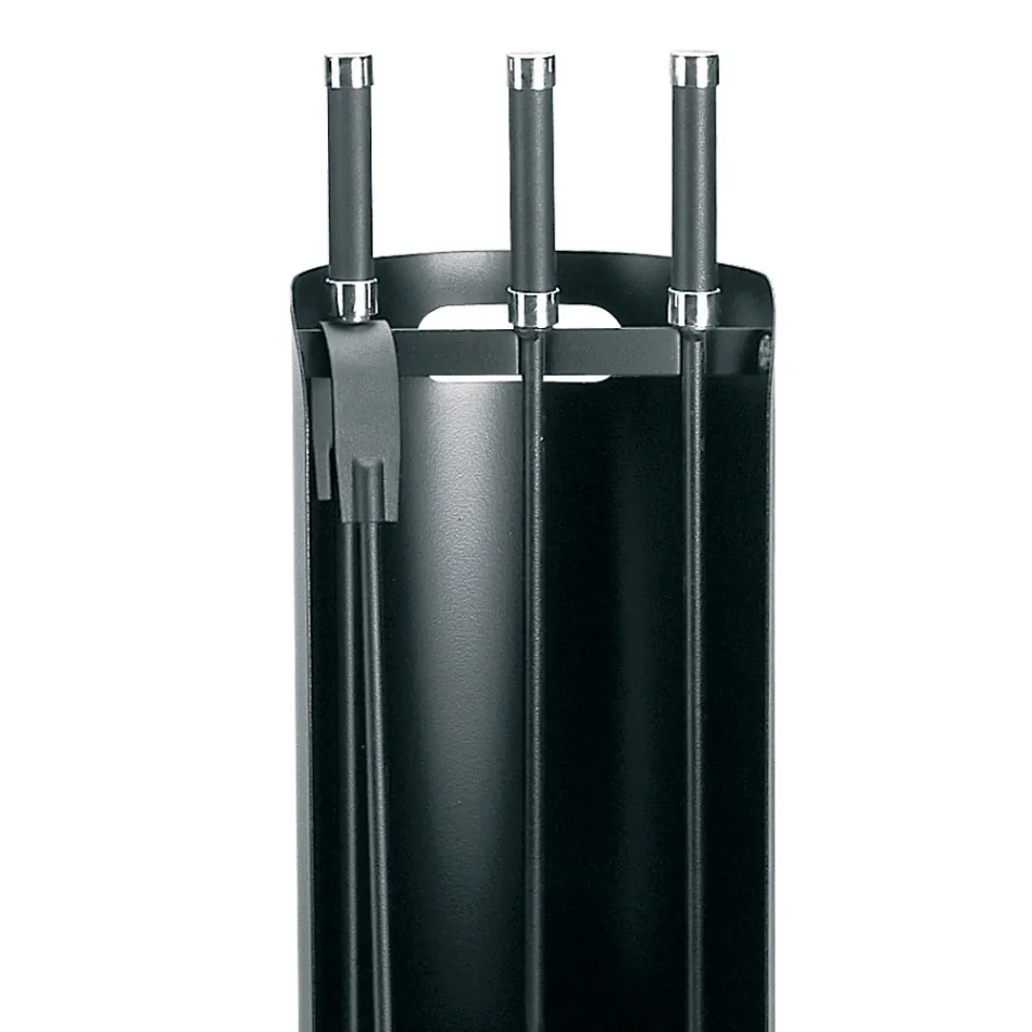 Porta Attrezzi con 3 Utensili per il Camino in Metallo Made in Italy - Bazar Viadurini