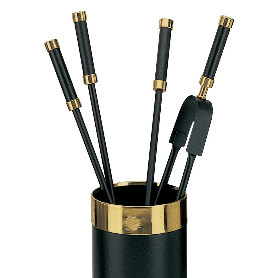 Porta Attrezzi con 4 Accessori per il Camino Inclusi Made in Italy - Serpente Viadurini