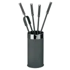 Porta Attrezzi con 4 Accessori per il Camino Inclusi Made in Italy - Serpente Viadurini