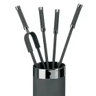 Porta Attrezzi con 4 Accessori per il Camino Inclusi Made in Italy - Serpente Viadurini