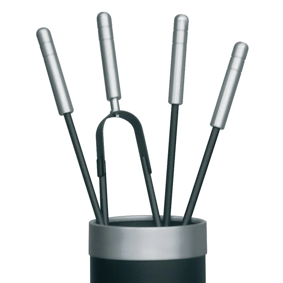 Porta Attrezzi con 4 Accessori per il Camino Inclusi Made in Italy - Serpente Viadurini